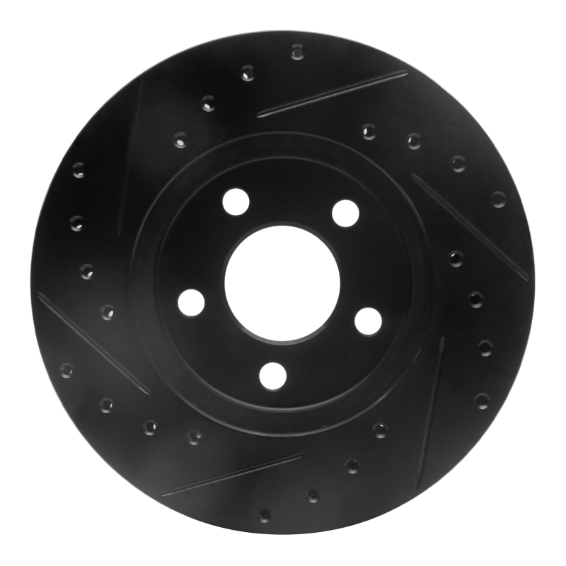 Chrysler Sebring Brake Rotor (1) - Front Right - R1 Concepts - Drilled & Slotted - Black - `95-`00